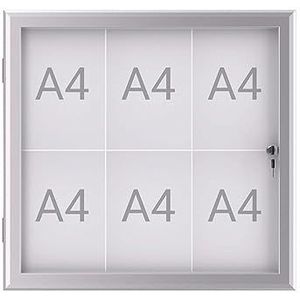 MAUL Maulexcite, afmetingen 6 x A4, aluminium frame, vlakke constructie, glazen deur, met slot