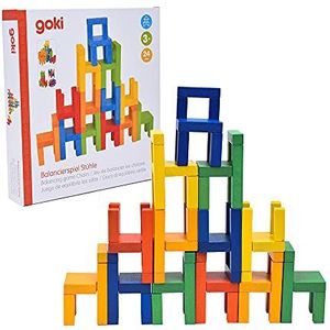 Goki 56929 - Balanceer- en stapelspel - stoelen