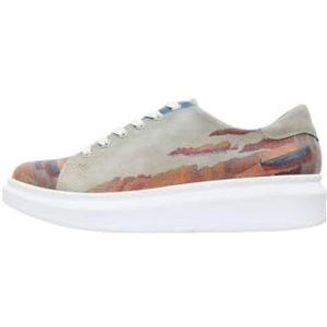 DOGO Dames veganistisch leer grijs sneakers - Fishermans House Motief-36, Grijs, 36 EU