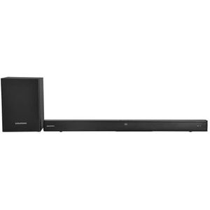Grundig 2.1 Dolby Digital Soundbar DSB 995, Slim Design, 2.1 Dolby Digital, 220 Watt uitgangsvermogen, draadloze verbinding, Bluetooth 5.3, HDMI (CEC ARC), USB, optische en AUX-ingang, zwart