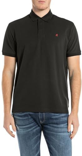 REPLAY Regular fit poloshirt voor heren, 098 Black, L