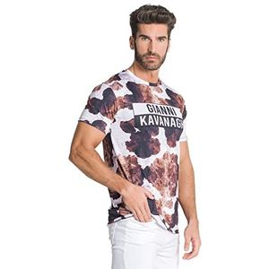Gianni Kavanagh Meerkleurig Jenga Print T-shirt voor heren, Meerkleurig, XL
