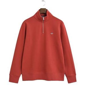 Gant - REG SHIELD HALF ZIP SWEAT - Sweatshirt - Modern Rust - Met Logoborduursel op Borsthoogte