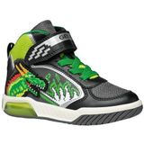 Geox - J INEK BOY - Sneakers - Zwart/limoen - Klittenbandsluiting