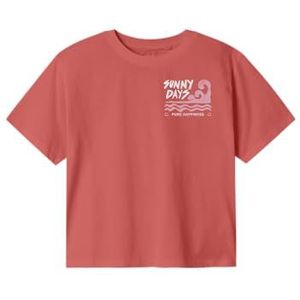 Name It - Nkfjely Ss Nreg Top Box - T-shirt - Spiced Coral - Kinderen