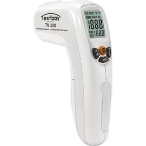 Testboy TV 320 infrarood koortsthermometer, lichaamsthermometer (contactloze koortsthermometer, veilige meting, met verlicht LC-display, ergonomisch ontwerp)