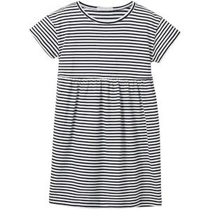 TOM TAILOR meisjes jurk, 29693 - Whisper White Navy Stripe, 128/134 cm