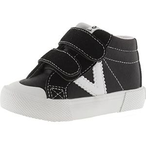 victoria Boy 1065176-KIDS High-Top VICTORIA LEATHER EFFECT MID BOOT TRIBU & CONTRAST & STRAPS NEGRO 25