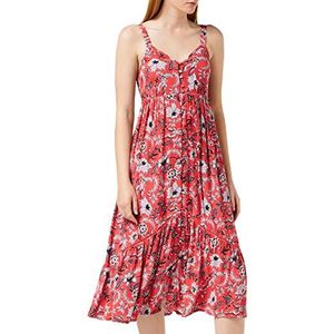 Superdry Daisy midi-jurk voor dames, rood (Red Aop I6t), XS