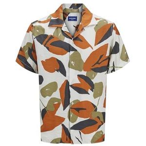 JACK & JONES Jortavira Marshall AOP Shirt Ss Oc25, cloud dancer, L