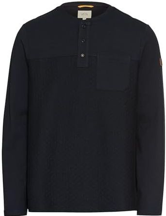 camel active - Henley - T-shirt - Donkerblauw - Lange Mouwen