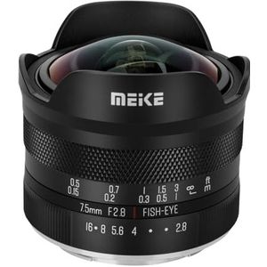 Meike MK-7,5 mm f/2.8 ultra groothoek cirkelvormige APS-C, handmatig scherp te stellen, fisheye-lens voor Sony E-vatting, spiegelloze camera