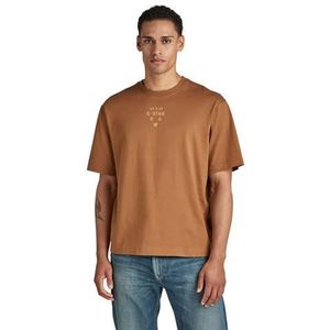 G-STAR RAW Men's Stencil Center gr Boxy T-shirt, bruin (oxide ocre 4561-1329), XS