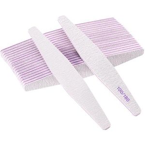 20 stuks nagelvijlen, professionele, dubbelzijdige nagelvijl, herbruikbaar, 100/180 grit, voor manicuresalons, doe-het-zelf nagelkunst thuis