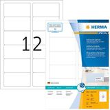 HERMA 8805 adreslabels voor inkjetprinters A4 (88,9 x 46,6 mm, 100 velles, papier, mat) zelfklevend, bedrukbaar, permanente klevende adresstickers, 1200 etiketten voor printer, wit