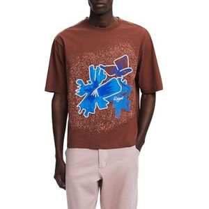 Desigual - T-shirt - Effen - Katoen - Geborduurde Bloem