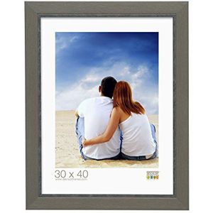 Deknudt Frames S45CF7-30.0X30.0 fotolijst, kunsthars, houtlook, 37,2 x 37,2 x 1,5 cm, beige/grijs