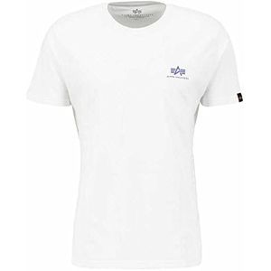 ALPHA INDUSTRIES Basic T Small Logo T-shirt voor volwassenen, uniseks, wit (white/electric violet), 3XL