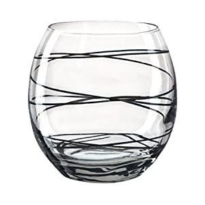 Montana 027495 drinkglas: circle set van 6 390 ml zwart, glas
