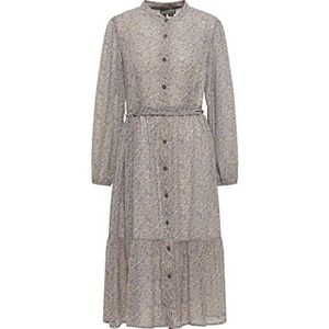 Colina Dames maxi-jurk met allover-print 37223511-CO02, beige blauw, XL, beige blauw., XL