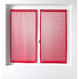 douceur d'intérieur, Gordijnen voor gordijnroede, 2 x 60 x 90 cm, mail, kastille rood, 1 paar