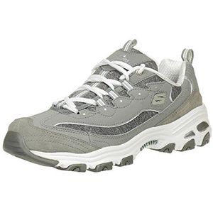 Skechers D'lites Me Time Sneakers voor dames, Grijs Trubuck Mesh White Trim, 38 EU