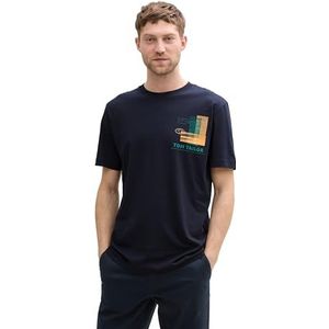 TOM TAILOR T-shirt voor heren, 10668 - Sky Captain Blue, L