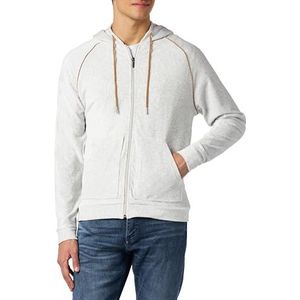 BOSS Heren Ribbed Hooded Loungewear Jacket, Open White131, M