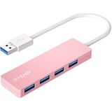 BYEASY USB-hub, USB-splitter voor laptop, USB 3.0-hub, multi-USB-poortuitbreider, snelle gegevensoverdracht 4-poorts USB-hub compatibel met Windows-pc, Mac, printer, mobiele harde schijf