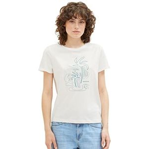 TOM TAILOR Dames 1036888 T-shirt, 10315-Whisper White, S, 10315 - Whisper White, S