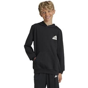 adidas Fun Graphic Hoodie grafisch sweatshirt met lange mouwen, zwart, 15-16 jaar, uniseks kinderen, Zwart, 15-16 ans