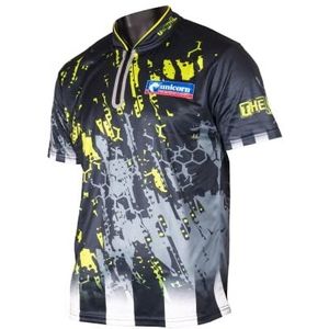 ‎Unicorn Darts Shirt | Authentieke Callan Rydz | Ademend Polyester & Non-Stitch Zip | The Riot Black & Yellow | Medium | Voor borst 39-41 inch