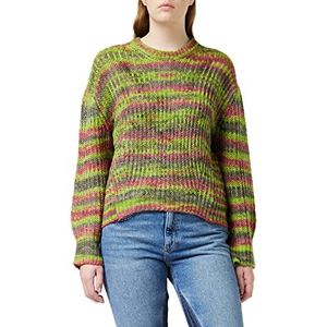 JACK & JONES Dames Jxsimone Space Dye Crew Neck Knit Noos gebreide trui, Coral Haze/Stripes:/Multi Space Dye, XS