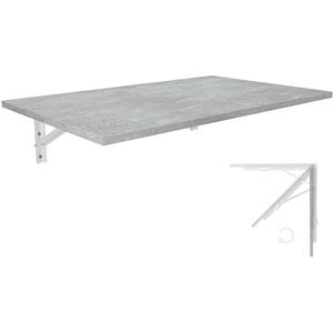 Klaptafel voor wandmontage Bureautafelblad 80x50 cm in betonlook Inklapbare eettafel Keukentafel voor wandmontage Inklapbare tafel voor wandmontage in keuken eetkamer