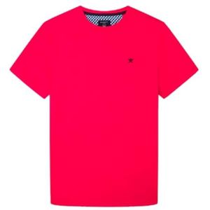 Hackett London Heren Selvedge Trim T-shirt, roze (Fuchsia), XXL, Roze (Fuchsia), XXL