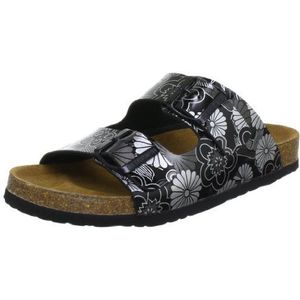 Dr. Brinkmann Dames 700649 slippers, zwart, zwart, zilver, 39 EU