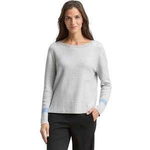 Tom Tailor - Gebreide Trui - Mini Argyle op Grijs Melange - Lange Mouwen