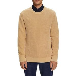 ESPRIT Pullover met ronde hals, 100% katoen, beige, S