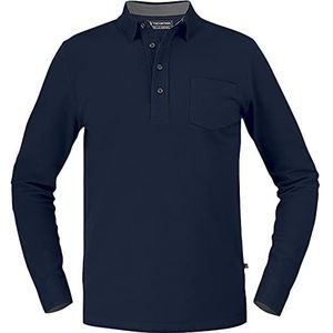 Texstar PS08 Unisex lange mouwen stretch Pikee hemd, maat 2XL, marine