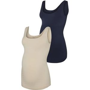 Mama Licious dames tanktop MLHEAL Tank TOP 2-Pack A, Mellow Buff, Eén maat