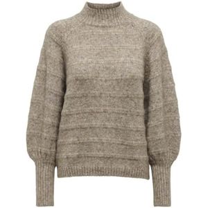 ONLY Dames ONLCELINA Life LS HIGH KNT NOOS trui, Chestnut/Detail:W. Melange, XXXL, Chestnut/Detail:w. Melange, 3XL