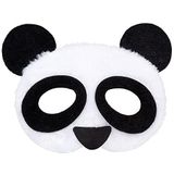 Boland 56721 - masker panda met pluche, gezichtsmasker, diermasker voor vrijgezellenfeest, themafeest en carnaval, accessoires voor carnavalskostuums, dierkostuum, wit, Eén Maat