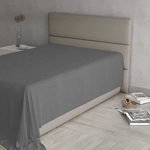 Max Color Hoeslaken, 100% katoen, effen, donkergrijs, Frans bed, 180 x 300 cm