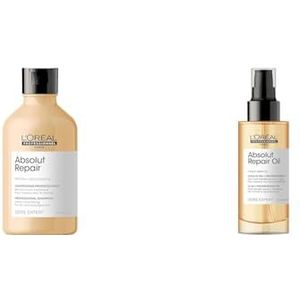 L'Oréal Professionnel, Absolut Repair Routine, Droog & beschadigd haar, Herstellende Shampoo, en multibenefit 10-in-1 Olie, Instant Herstel, Beschermt & Voedt de Vezel, Met Proteinen