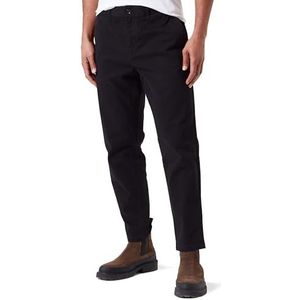 Scotch & Soda Heren Drift-Garment-Dyed Stretch Cotton Twill Chino, Black 0008, 36W x 34L