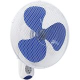 Bestron Wandventilator met afstandsbediening, continu gebruik van 7,5 uur, hoogte: 50 cm, Ø 40 cm, 45 W, wit