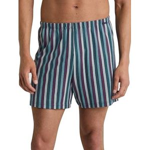 Calida Prints Jersey-boxershorts voor heren, zonder gulp, met stof beklede tailleband, van 100% katoen, shadow blue, 46-48