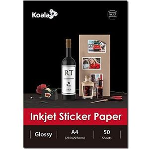 KOALA 50 vellen fotopapier wit glanzend voor het afdrukken van A4-etiketten