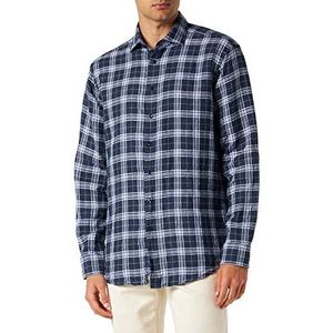 Seidensticker Men's Regular Fit shirt met lange mouwen, donkerblauw, 40, donkerblauw, 40
