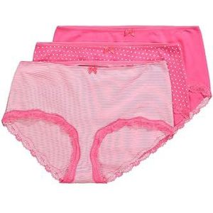 Ulla Popken, dames, grote maten, 3 stuks, hipster gestippeld en gestreept, bes, 46-48